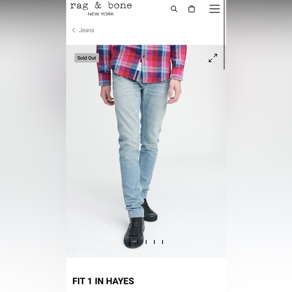 NWT- $250 rag & bone- 33 extra slim jeans - Picture 3 of 7